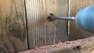 Drilling Observation Look Out Holes In 2x6 Sslvaged Lumber Truckstead Security Wall