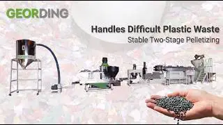 Force Feeding Two Stages Die-Face Cutting Recycling & Pelletizing Machine | GEORDING