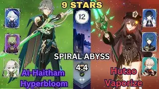 4.4 Spiral Abyss | C0 Alhaitham Hyperbloom & C1 Hutao Vaporize | Floor 12 | Genshin Impact