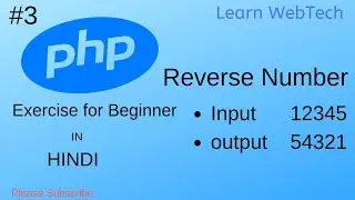 Reverse number in PHP without using function | Reverse number in php