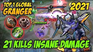 21 kills! Build Insane Damage Top 1 Global Granger 2021 | Legend Skin Starfall Knight Mobile Legends