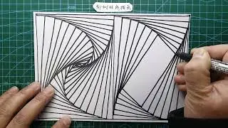 让人上瘾的悖论画/Cool 3D Cross Pattern / Line Illusion Drawing / Daily Art Therapy / Day 003
