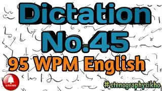 90 WPM English Dictation | 90 Speed English Dictation | English Shorthand 90 wpm | 