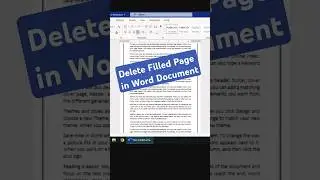 How to Delete Filled Page in Word 