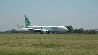Slightly bumpy landing of Boeing 738 to Amsterdam | Transavia airlines