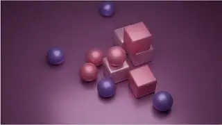3D CUBES AND SPHERE WALLPAPER IN BLENDER 3D