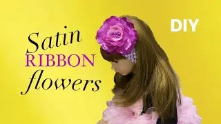 Пов’язка із об’ємною квіткою🌺Satin Ribbon Flowers🌺 DIY
