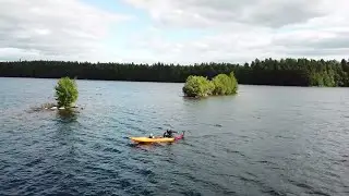 Озеро Sääksjarvi в Финляндии с чистейшей водой, катание на каяке. Сьемка с воздуха #dji #mavicpro