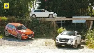 Vergleichstest Allradler: Mazda CX-3, Peugeot 4008 und VW Golf 4Motion