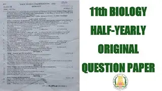 11th Biology Half-yearly Original Question Paper