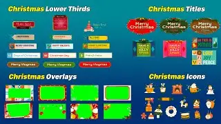 (FREE Mega Pack) Christmas Green Screen Overlays | Christmas Green Screen Lower Thirds & Titles