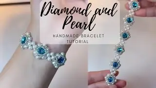 Diy Cute Beaded Bracelet Making | Pearl and Diamond Stones Bracelet #beadedbracelet #handmade