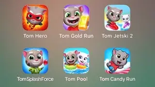 Talking Tom Hero Dash,  Gold Run, Jetski 2, Splash Force, Pool, Candy Run