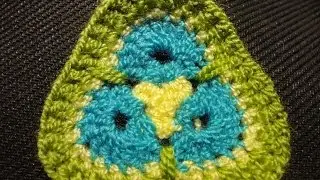 Афганский треугольный цветок.Вязание крючком Afghan triangular flower Crocheting