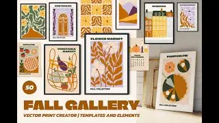 Fall Gallery Vector Poster Creator Graphic Download