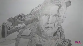 Дольф Лундгрен. Неудержимые. Рисунок карандашом. Dolph Lundgren. The Expendables. Pencil drawing.