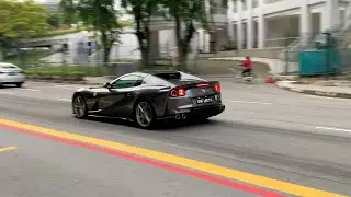 GORGEOUS Ferrari 812 Superfast in Grigio Silverstone - Singapore GP Street