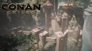 Conan Exiles - Building a Jungle Cliff Castle (Speed Build)