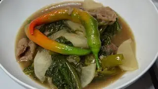 Filipino Dish / Beef sinigang using my homegrown vegetables
