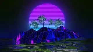 Vaporwave Island 4K UHD VJ Loop Party Visuals || Wallpaper || Background Video