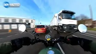 Fast city filtering on a Motorcycle - Riding to MyMoto Manchester (Royal Enfield Meteor) Time Laps