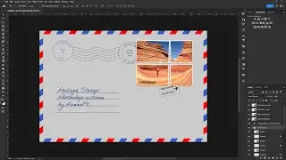 Using the Postage Stamps Photoshop actions by PanosFX