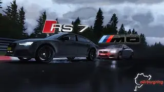 BMW M6 vs Audi RS7 vs Mercedes CLS 63 AMG | Nurburgring Nordschleife Race | Wet |