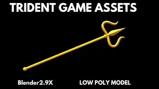 low poly trident game assets modleing in blender 2.9x