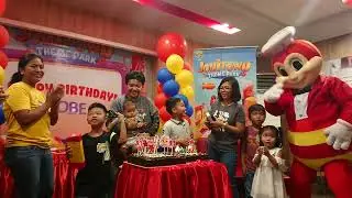 Singing Happy Birthday for Kobe's 6th birthday celebration