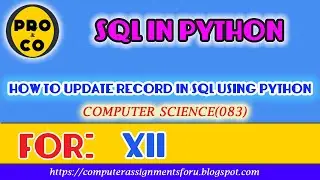 HOW TO UPDATE RECORD IN SQL USING PYTHON