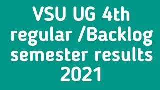 VSU 4th semester results 2021|VSU degree results 2021|vikrama simhapuri university degree results