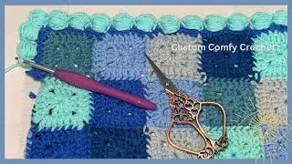 How to Crochet Beginner Puff Stitch Border/Easy Border
