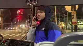 Bus ride from Harvard Square to Davis Square (February 2024)