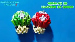 Origami 3D Llavero de Hongo