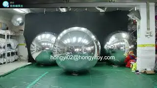 giant silver inflatable mirror ball for event decoration
