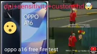 oppo a16 free fire test| sensitivity settings| custom hud|| AKSINCE GAMING|