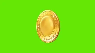 Free Green Screen Gold Coin 360° Rotation
