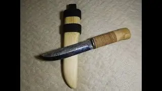 Рукоять ножа из бересты //Knife handle made of birch bark