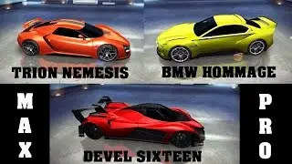 Asphalt 8 - Full test (Devel 16 vs Nemesis vs Hommage)