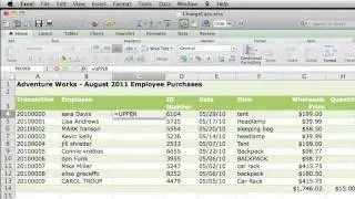 Change the case of text in Excel