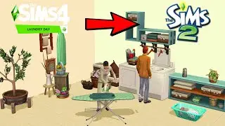 DOWNLOADING The Sims 4 Laundry Day into The Sims 2 | Functional Washing Machines & Ironing!