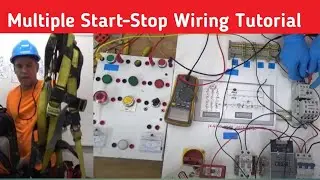 Multiple Start Stop Circuit with Schematic and wiring Diagram
