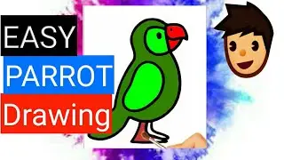 parrot coloringfor kids-Easy parrot drawing and painting for kids |colouring lessons for kids