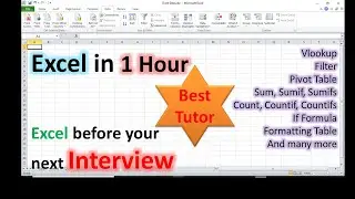 Excel in 1 Hour, Excel Course, Excel Basic, Basic Excel, Guide to Excel, Excel Tutorial, Learn Excel