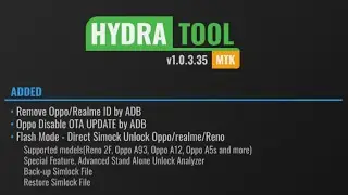 Hydra Tool Mtk Module Update||Add OPPO Realme ID Or Account Remove By ADB🔥🔥🔥
