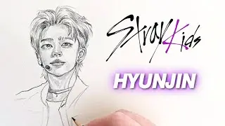 Drawing Stray kids Hyunjin / hyunjin skz/ pencil sketch tutorial