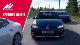 VW Golf R Speeding Through 2-way Traffic – Assetto Corsa Mod