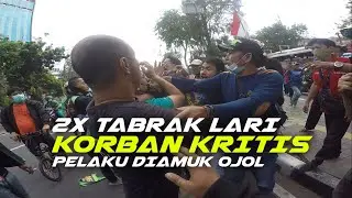 TABRAK LARI BERAKHIR DIAMUK OJOL CRASH FORTUNER VS KLX • SUNMORI MOTOVLOG R15V3