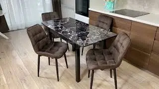 Стол с покрытием из закаленного стекла 110(140) см, расцветка 
