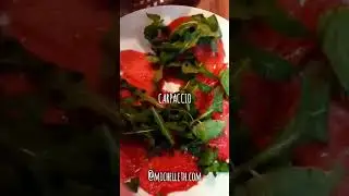 How to make Beef carpaccio #carpaccio #การ์ปัชโช #อิตาลี #cooking #สลัด  #parmiggiaiano #garlicbread